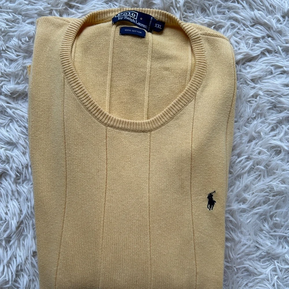 Polo Ralph Lauren knit men sweater yellow Sz xxl - Picture 3 of 10